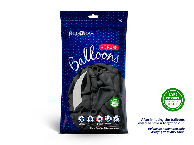 Balony Strong 27cm, Pastel Grey (1 op. / 50 szt.) - obrazek 2