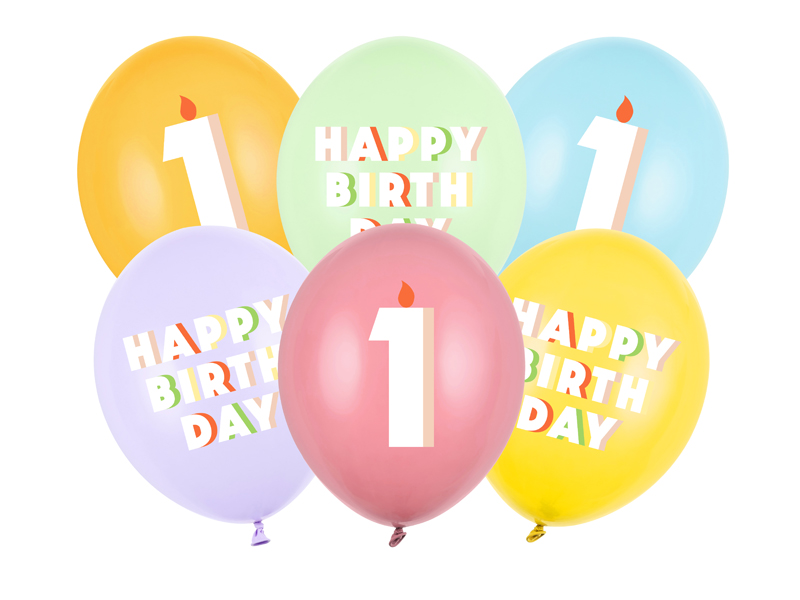 Balony 30 cm, 1, mix (1 op. / 6 szt.)