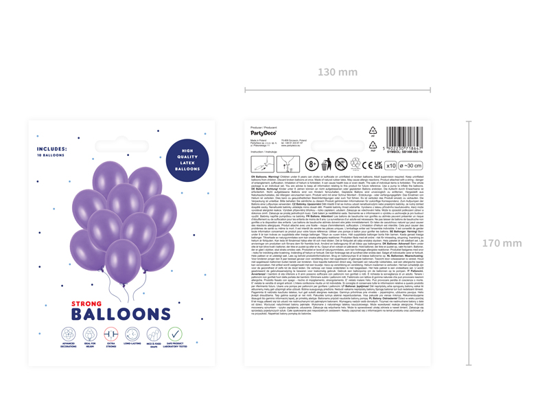 Balony Strong 30cm, Metallic Purple (1 op. / 10 szt.) - obrazek 2