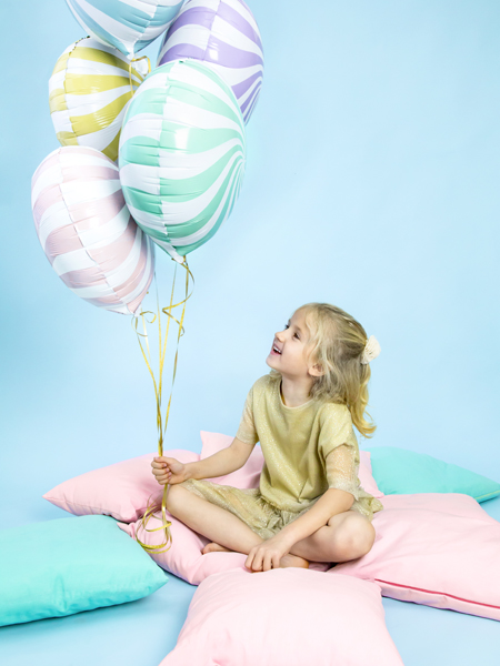 Balon foliowy Cukierek, 35cm, jasny różowy - obrazek 3