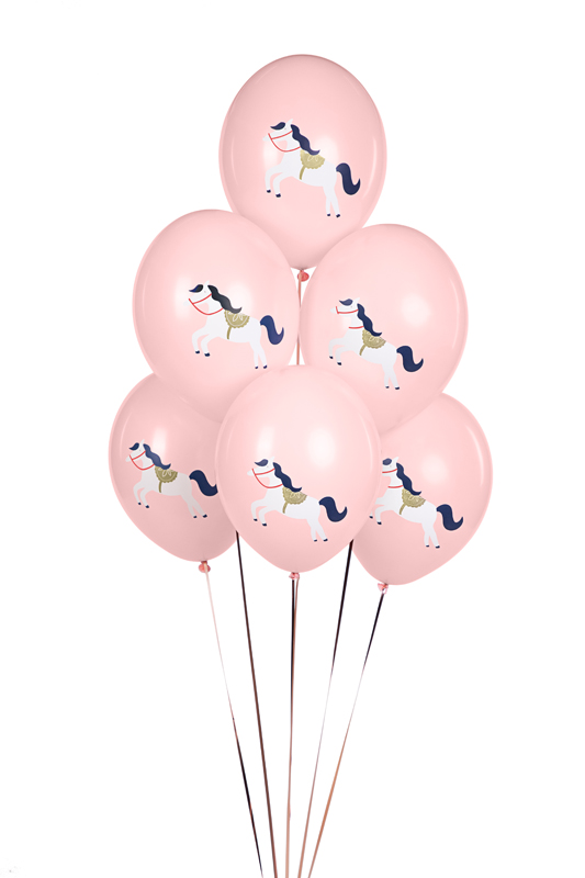 Balony 30 cm, Konik, Pastel Pale Pink (1 op. / 6 szt.) - obrazek 2
