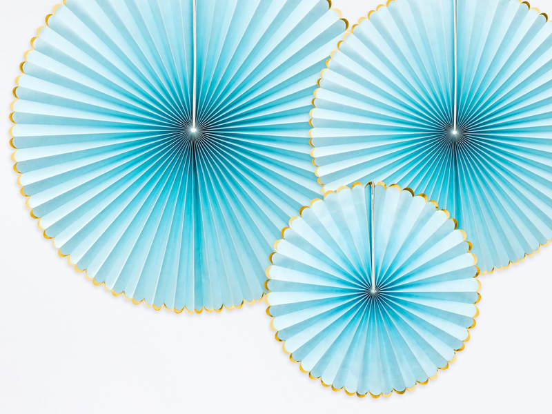 Rozety dekoracyjne Yummy, jasny niebieski (1 op. / 3 szt.) - obrazek 2
