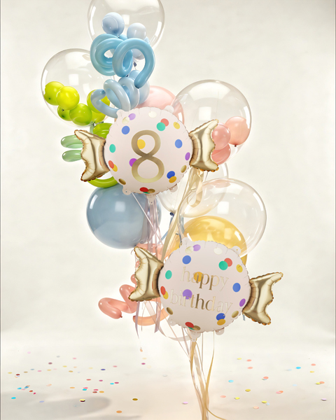 Balon foliowy Cukierek ''Happy Birthday'', 61x37 cm, mix - obrazek 2