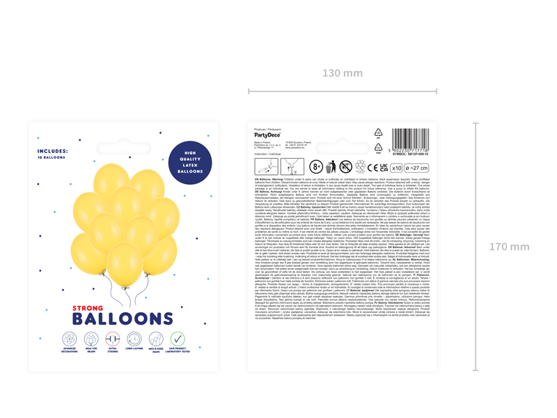 Balony Strong 27cm, Pastel Honey Yellow (1 op. / 10 szt.) - obrazek 2