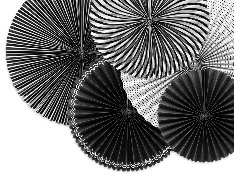Rozety dekoracyjne Black&White, mix (1 op. / 5 szt.) - obrazek 3