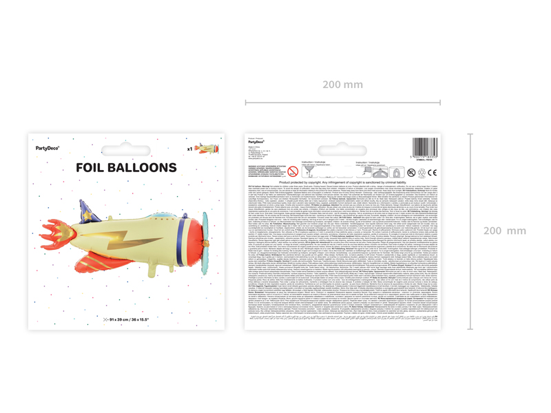 Balon foliowy Samolot, 91x39cm, mix - obrazek 4
