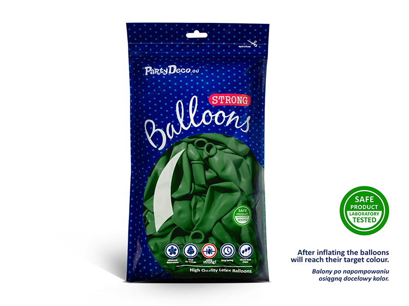 Balony Strong 27cm, Pastel Emerald Green (1 op. / 50 szt.) - obrazek 2