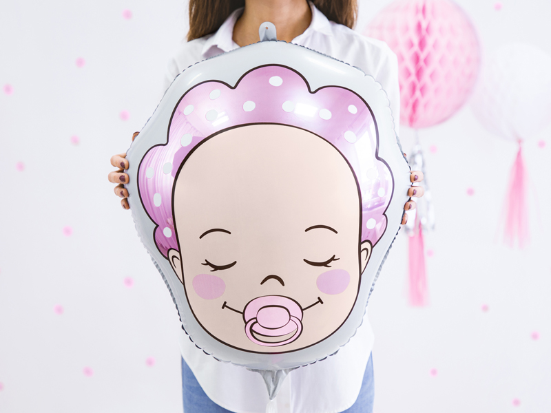 Balon foliowy Bobas - Dziewczynka, 40x45cm, mix - obrazek 2