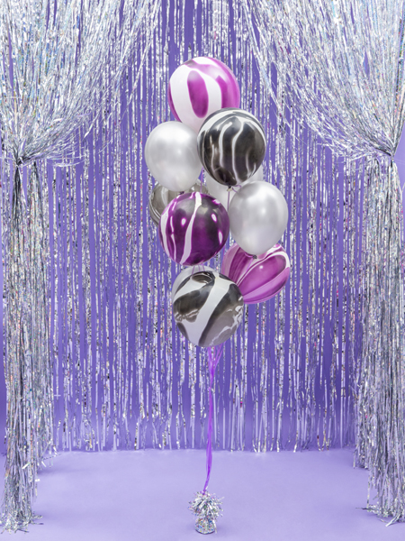 Balony Strong 27cm, Metallic Silver Snow (1 op. / 100 szt.) - obrazek 2