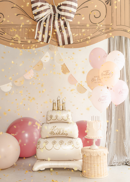 Balony 30 cm, Happy Birthday, mix różowy (1 op. / 50 szt.) - obrazek 2