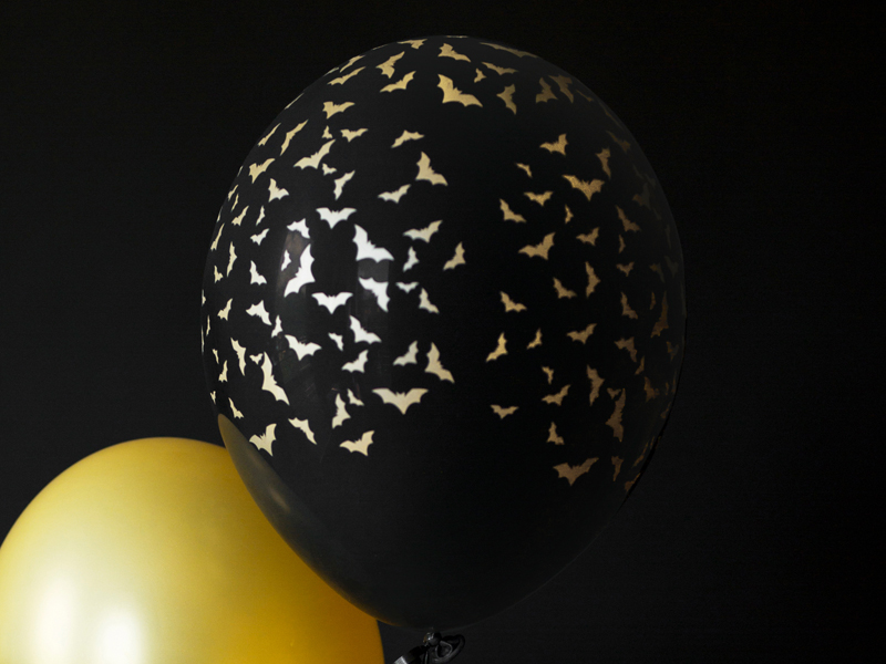 Balony 30 cm, Nietoperze, Pastel Black (1 op. / 50 szt.) - obrazek 3
