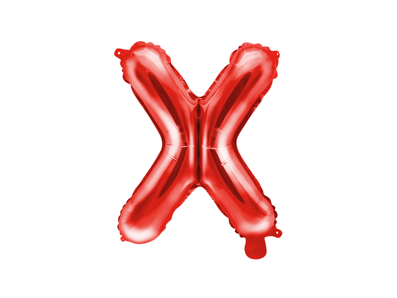 Balon foliowy Litera ''X'', 35cm, czerwony