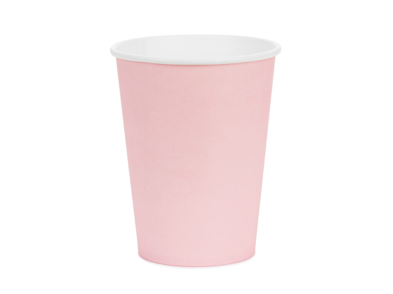 Kubeczki papierowe, jasny różowy, 250ml (1 op. / 6 szt.)