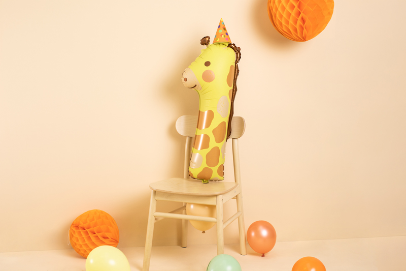 Balon foliowy Cyfra 1 - Żyrafa, 48x96 cm, mix - obrazek 4