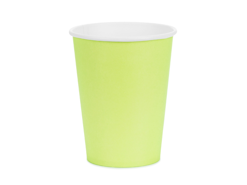 Kubeczki papierowe, jasny zielony, 250ml (1 op. / 6 szt.)