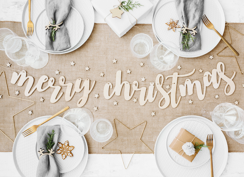 Drewniany baner Merry Christmas, 87x17cm - obrazek 5