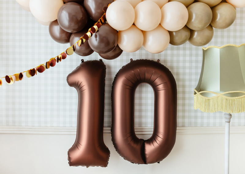 Balon foliowy Cyfra '1', 86cm, mocca - obrazek 3