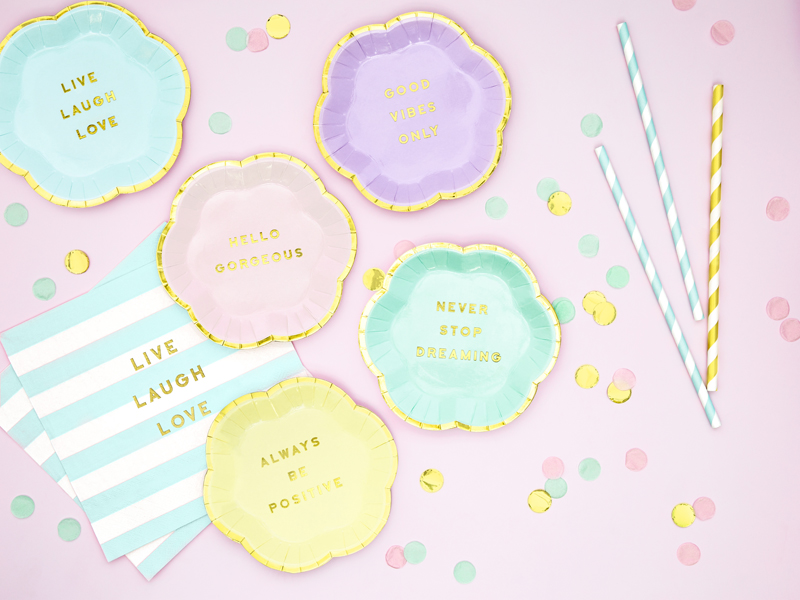 Serwetki Yummy - Live Laugh Love, jasny niebieski, 33x33cm (1 op. / 20 szt.) - obrazek 6