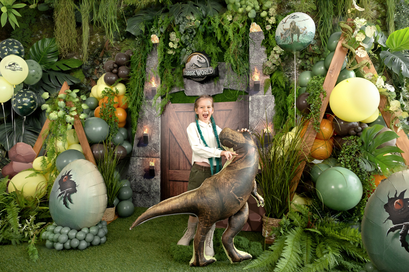 Balon foliowy Jurassic World T-Rex, 92x98 cm, brązowy - obrazek 3