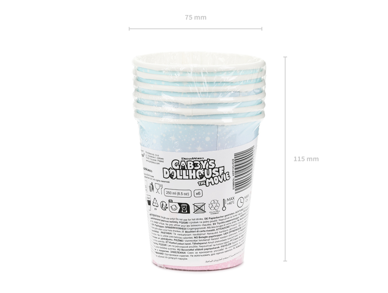 Kubeczki Koci Domek Gabi, mix, 250 ml (1 op. / 6 szt.) - obrazek 8