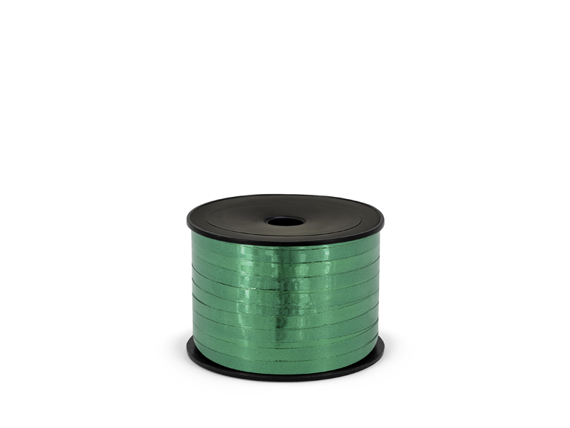 Wstążka plastikowa metalizowana 5mm/90m, ciemnozielony