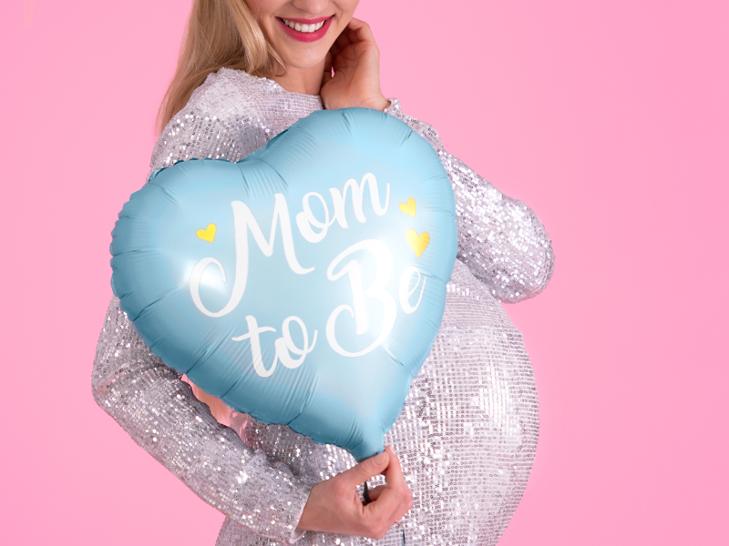 Balon foliowy Mom to Be, 35cm, niebieski - obrazek 2