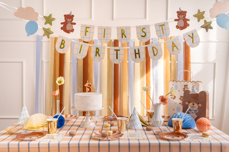 Baner First Birthday z misiami, 2,55 m - obrazek 3