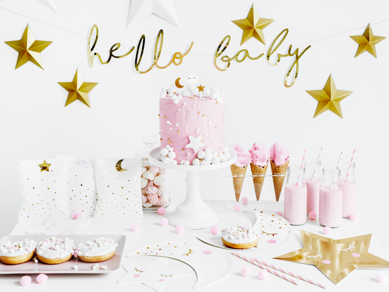 Baner Little Star - Hello Baby, złoty, 18x70cm - obrazek 4