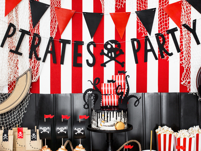 Baner Piraci - Pirates Party, czarny, 14x100cm - obrazek 3