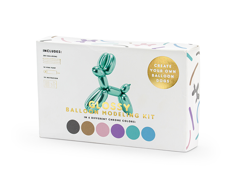 Balony modeliny Glossy 130cm z pompką, mix (1 op. / 30 szt.) - obrazek 5
