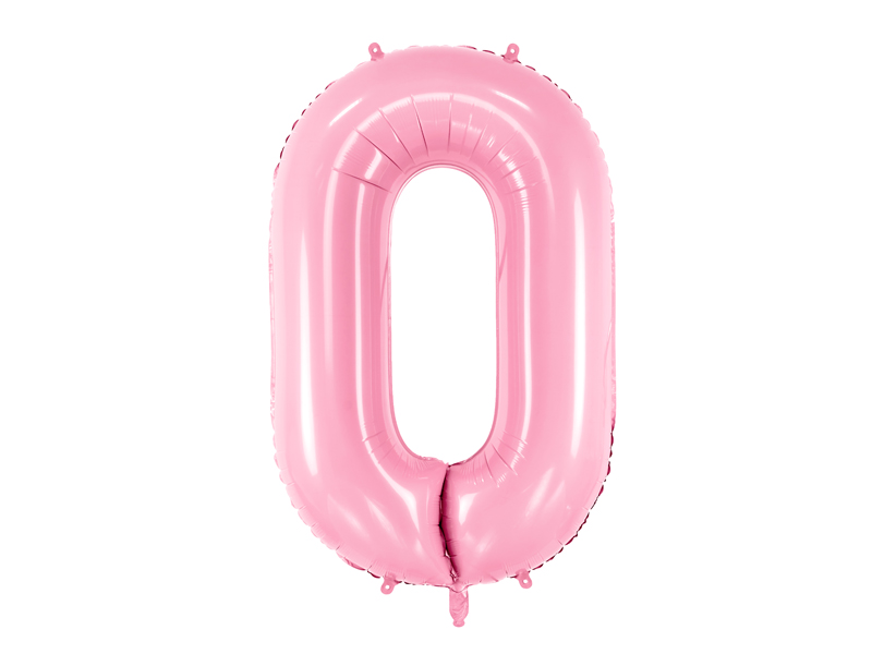 Balon foliowy Cyfra ''0'', 86cm, różowy