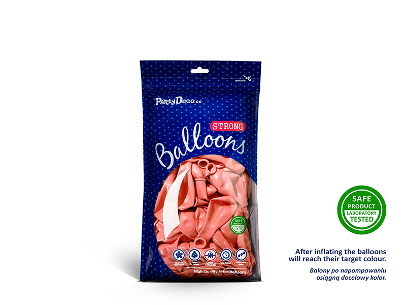 Balony Strong 12cm, Metallic Rose Gold (1 op. / 100 szt.) - obrazek 3
