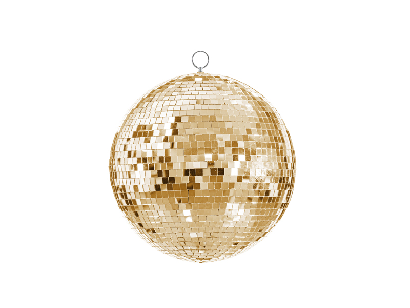 Kula lustrzana disco, szampański złoty, 30 cm