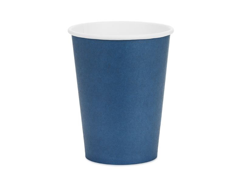 Kubeczki papierowe, granatowy, 250ml (1 op. / 6 szt.)