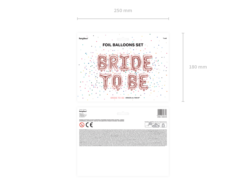 Balon foliowy Bride to be, 340x35cm, różowe złoto - obrazek 3