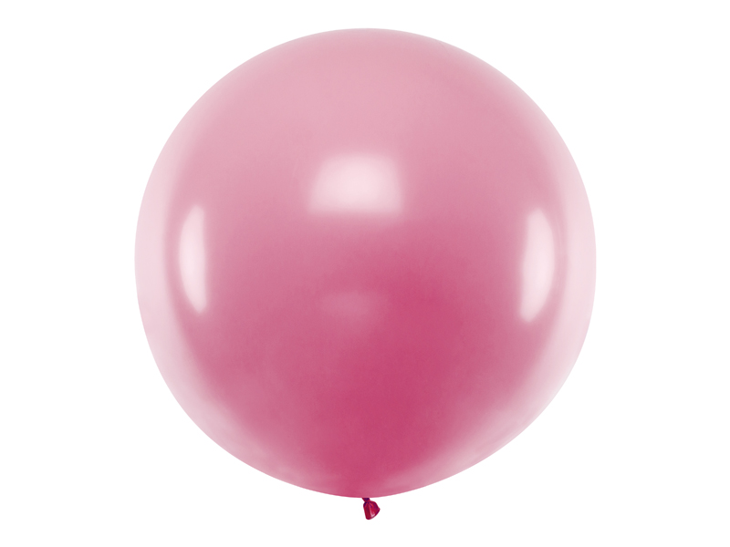Balon okrągły 1m, Metallic Light Pink
