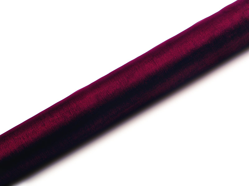 Organza Gładka, bordo, 0,36 x 9m (1 szt. / 9 mb.)