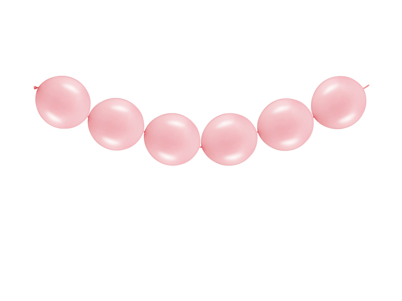 Balony z łącznikiem, 28cm, Pastel Baby Pink (1 op. / 20 szt.) - obrazek 3