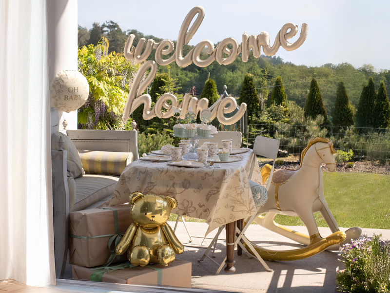 Balon foliowy Welcome Home, 335x71 cm, cappuccino - obrazek 2