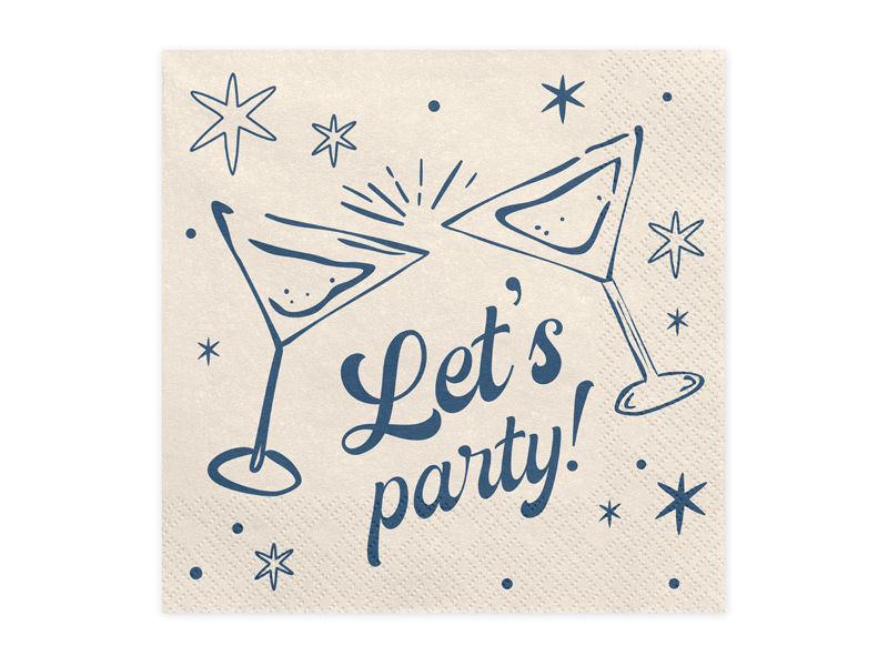 Serwetki Let's party!, 33x33 cm, beżowy (1 op. / 20 szt.)