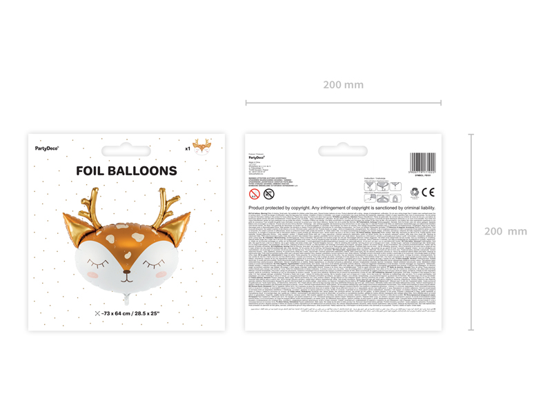 Balon foliowy Jelonek, 73x64cm, mix - obrazek 7