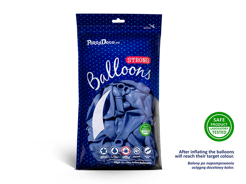 Balony Strong 27 cm, Pastel Navy Blue (1 op. / 100 szt.) - obrazek 3