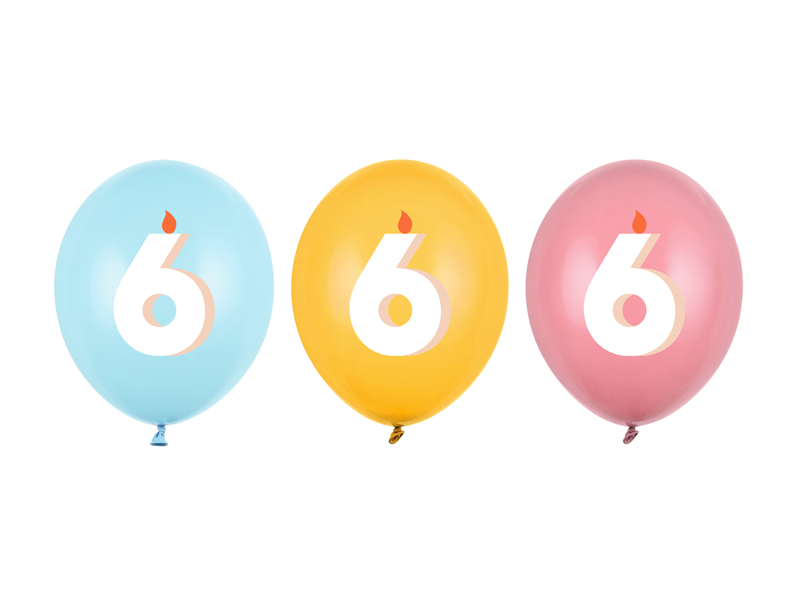 Balony 30 cm, 6, mix (1 op. / 50 szt.)