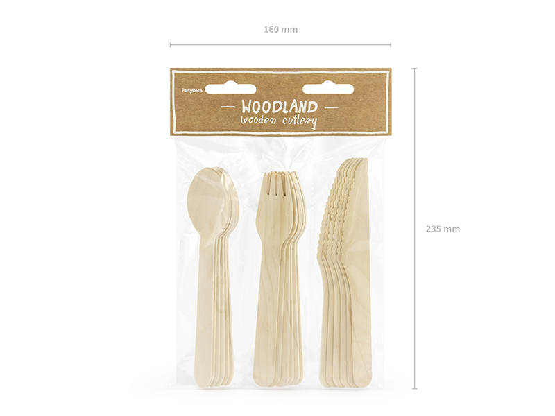 Sztućce drewniane Woodland, 16cm (1 op. / 18 szt.) - obrazek 8