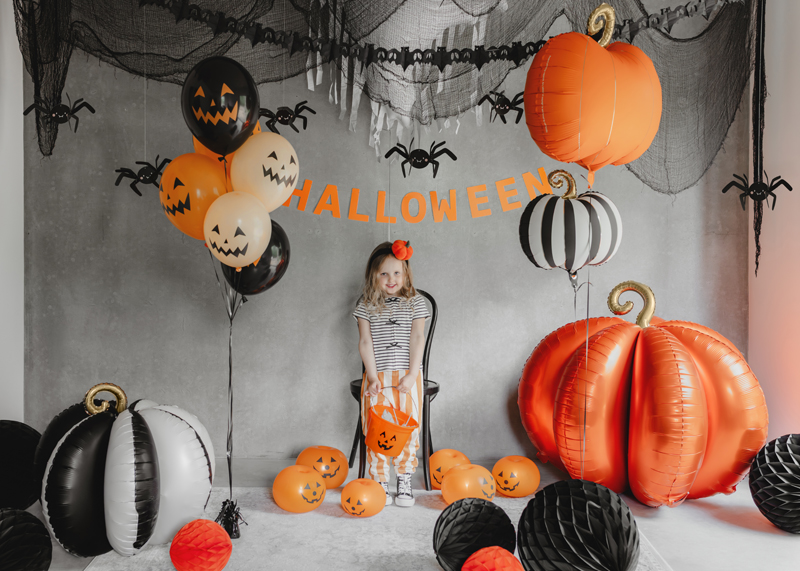 Balony świecące Dynie, 25cm (1 op. / 5 szt.) - obrazek 5