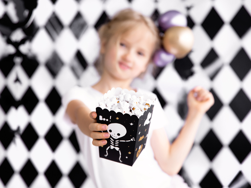 Pudełka na popcorn BOO!, mix, 7x7x12.5cm (1 op. / 6 szt.) - obrazek 2