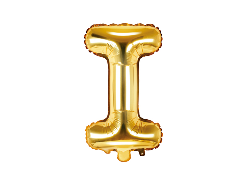Balon foliowy Litera ''I'', 35cm, złoty - obrazek 2