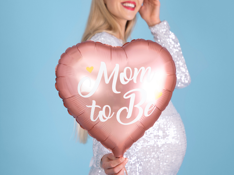 Balon foliowy Mom to Be, 35cm, różowy - obrazek 2