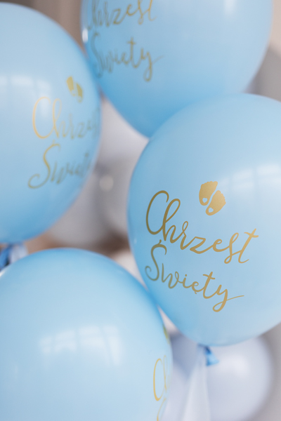 Balony Eco 33 cm, Chrzest Święty, błękit (1 op. / 6 szt.) - obrazek 2