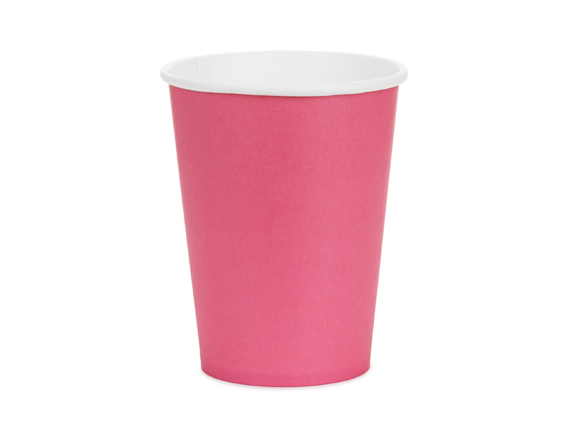 Kubeczki papierowe, ciemny różowy, 250ml (1 op. / 6 szt.)